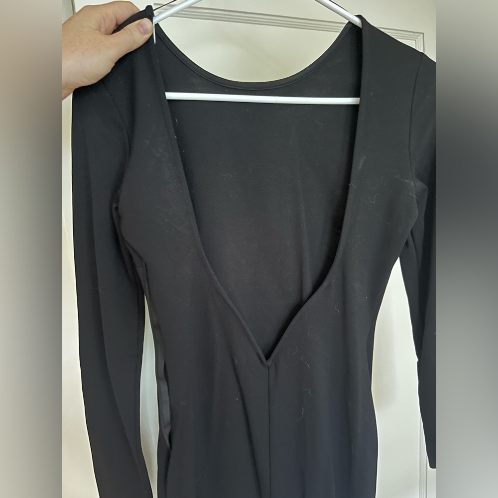 Super Sexy Low Back Long Sleeved Little Black Dress